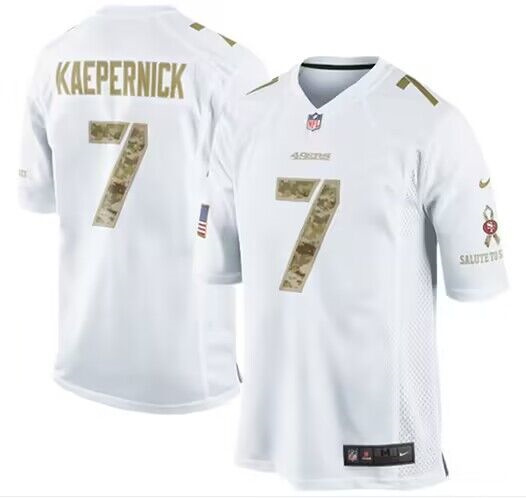 Men's San Francisco 49ers #7 Colin Kaepernick White Salute To Service Limited Stitched Football Jersey